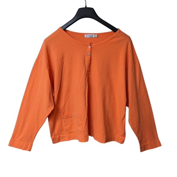 fresh produce Tops - Fresh Produce Orange Button Front Jersey Cardigan XL